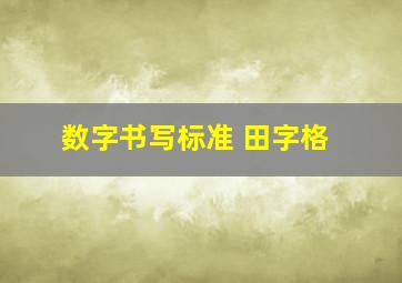 数字书写标准 田字格